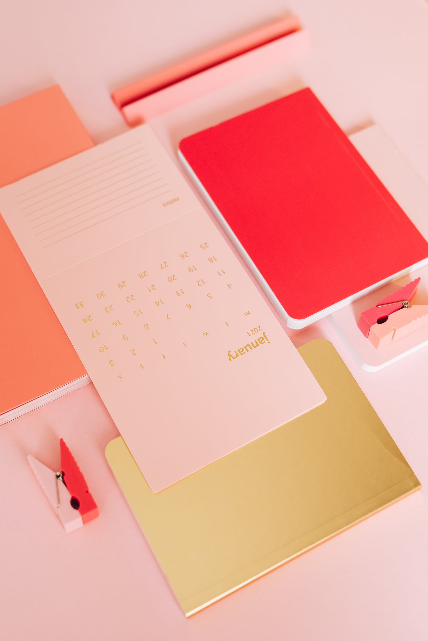 Printed calendar and stationery with foil stamping