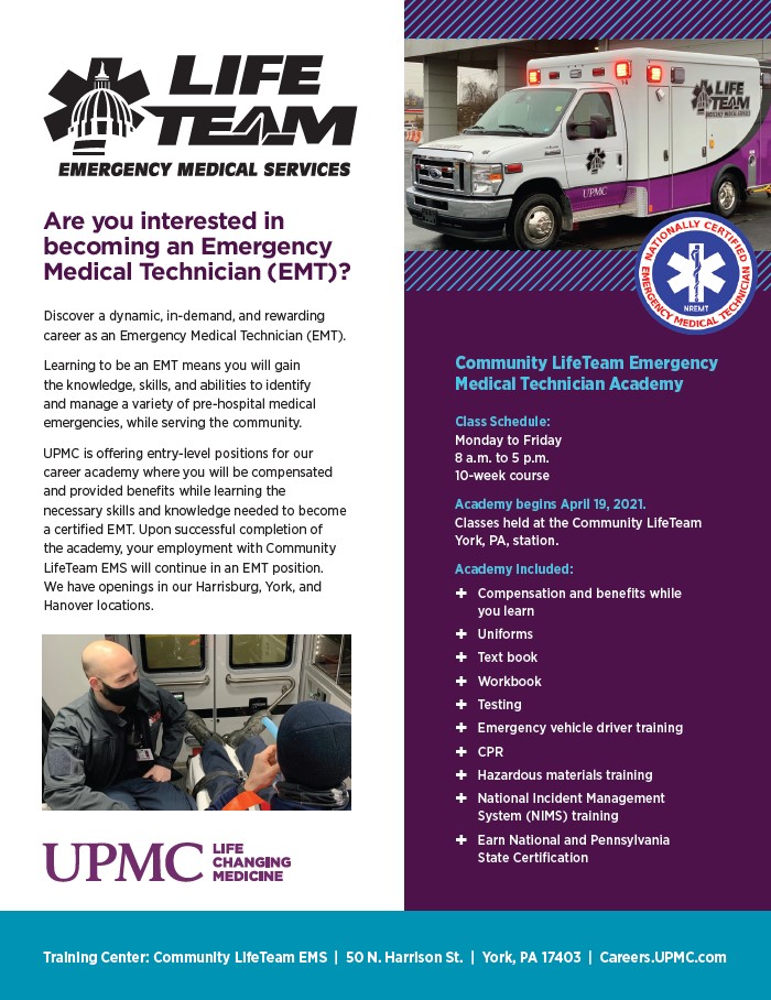 UPMC EMT Life Team Flier